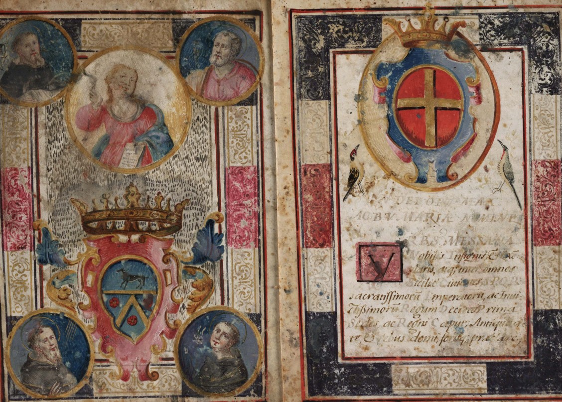 Fondo Pergamene, Provenienze incerte, perg. n. 641.
Diploma di laurea in diritto di Giuseppe Furnari di Messina datato 10 marzo 1674.